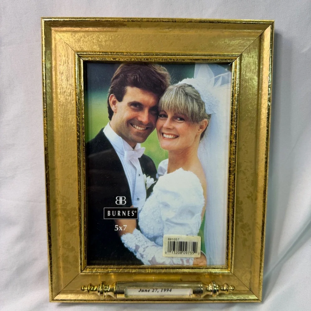Burnes of Boston Date Frame 5x7 Gold Tone